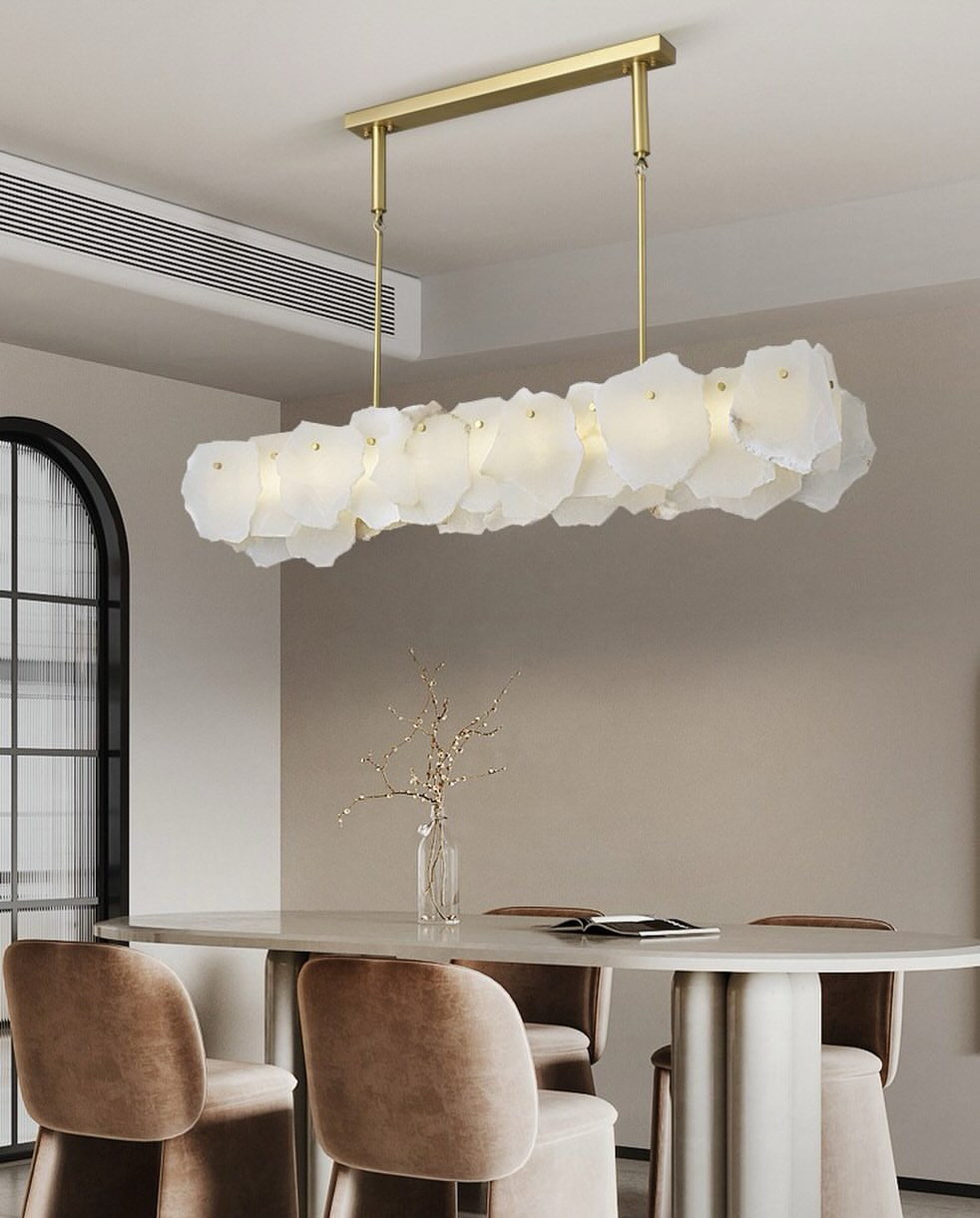 Alabaster Petal Linear Chandelier