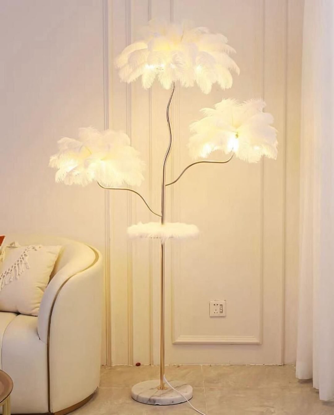 Feather Tree Floor Lamp — Ivory