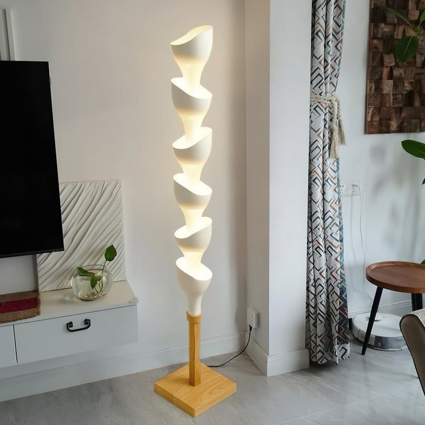 Spiral Petal Floor Lamp — White
